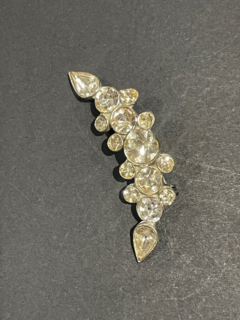 Silver Crystal Cluster Brooch